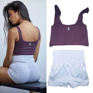 NEW Free People Movement Happiness Crop Top & Good Karma Shorts set